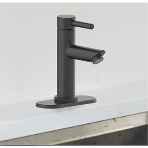 Project Source Idlewood Matte Black Bathroom Faucet Single Handle 67423W-607001